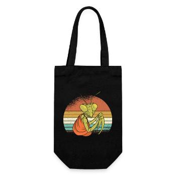 Mantis in retro sunset - Gift Bag for Bottles - black - Front
