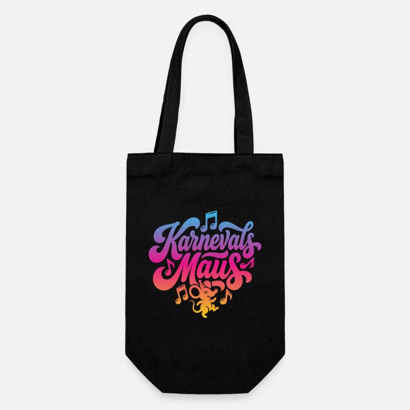 Karnevals Maus Karnevalsmaus Karneval Party Kostüm - Geschenkbeutel für Flaschen - Schwarz