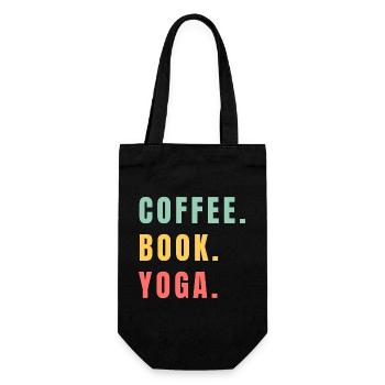 COFFEE BOOK YOGA - Geschenkbeutel für Flaschen - Schwarz - Vorne