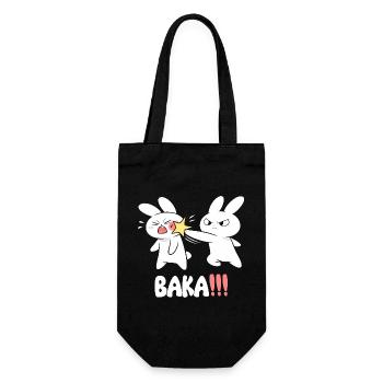 Baka Rabbit Slap Anime Lustiges Japanisches Otaku - Geschenkbeutel für Flaschen - Schwarz - Vorne