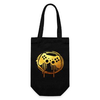 Gaming gold player - Geschenkbeutel für Flaschen - Schwarz - Vorne