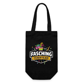 Fasching Feierteam Masken & Trommel - Geschenkbeutel für Flaschen - Schwarz - Vorne