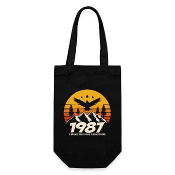 1987 Birthday 1987 Born In 1987 Birthday - Gift Bag for Bottles - black - Front