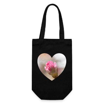 Printemps amour d’un cœur de fleur rose - Sac à bouteille - noir - Devant