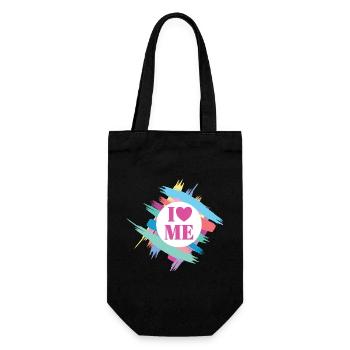 Self-Confidence Character Strength Coach I Love Me - Gift Bag for Bottles - black - Front