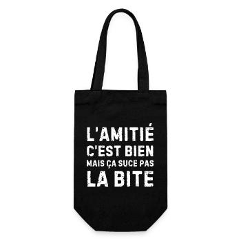 L’amitié c’est bien… humour drôle pour amis - Sac à bouteille - noir - Devant