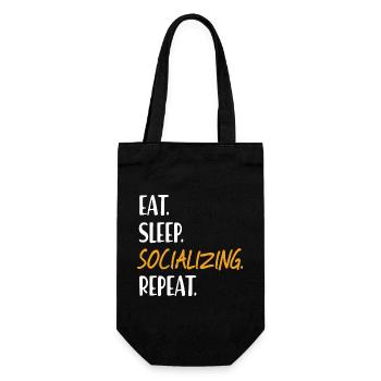 EAT SLEEP SOCIALIZING Be sociable Networking - Gift Bag for Bottles - black - Front