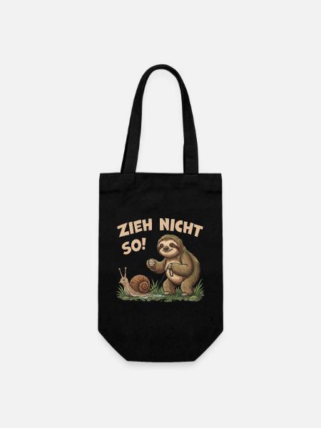 Zieh nicht so Faultier Humor Motiv - Geschenkbeutel für Flaschen - Schwarz