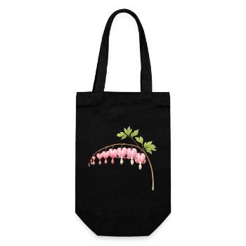 Tränendes Herz Rosa Frühlingsblume  - Geschenkbeutel für Flaschen - Schwarz - Vorne