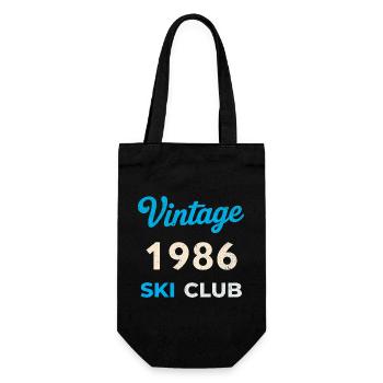 Vintage 1986 – Ski Club Retro Birth Year Gift - Gift Bag for Bottles - black - Front