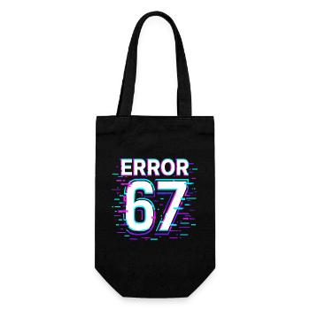 Error 67 Six Seven Glitch Cyber Meme Gift Idea - Gift Bag for Bottles - black - Front