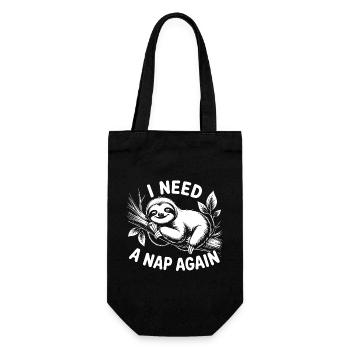 I need a nap - Gift Bag for Bottles - black - Front