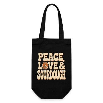 Peace Love Sourdough - Gift Bag for Bottles - black - Front