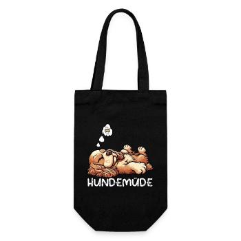 Hundemüde Cocker Spaniel Cockerhund Cockerbesitzer - Geschenkbeutel für Flaschen - Schwarz - Vorne