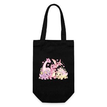 Cute Girl Dino Troop - Gift Bag for Bottles - black - Front