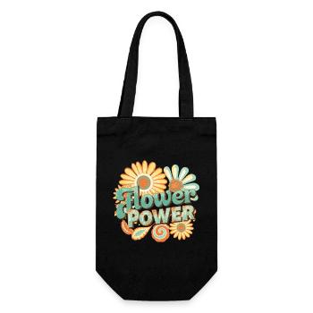 Flower Power Retrogo - Gift Bag for Bottles - black - Front