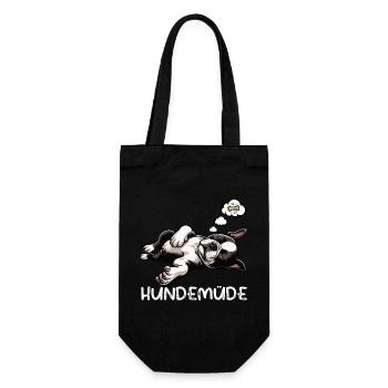 Hundemüde Boston Terrier Boston terrier besitzer  - Geschenkbeutel für Flaschen - Schwarz - Vorne