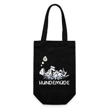 Hundemüde Dalmatiner Dalmatinerbesitzer Dalmatine - Geschenkbeutel für Flaschen - Schwarz - Vorne
