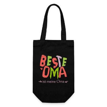 beste Oma - Geschenkbeutel für Flaschen - Schwarz - Vorne
