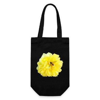 Yellow_Rose_-_Bee_Nature_Photography - Gift Bag for Bottles - black - Front