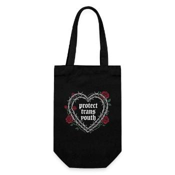 Pride Month LGBT - Protect Trans Youth - Gift Bag for Bottles - black - Front