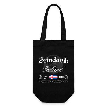 Grindavík Island Streetwear Reise Souvenir - Geschenkbeutel für Flaschen - Schwarz - Vorne