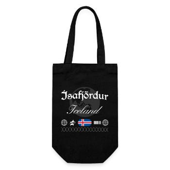 Ísafjörður Island Streetwear Reise Souvenir - Geschenkbeutel für Flaschen - Schwarz - Vorne