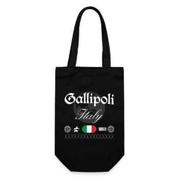 Gallipoli Italien Streetwear Reise Souvenir - Geschenkbeutel für Flaschen - Schwarz - Vorne