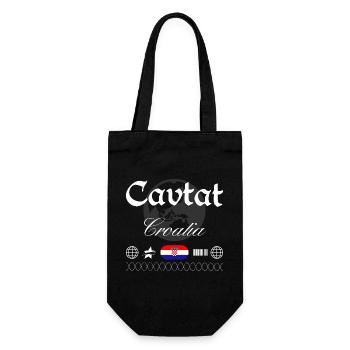 Cavtat Croatia Streetwear Travel Souvenir - Gift Bag for Bottles - black - Front