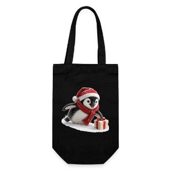 Christmas Penguin - Gift Bag for Bottles - black - Front