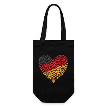 German Flag Heart Mosaic - Gift Bag for Bottles - black - Front