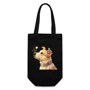 Fairy Dog with Magic Flower and Caterpillar - Gift Bag for Bottles - black - Front
