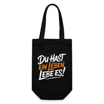 Lebe dein Leben - Geschenkbeutel für Flaschen - Schwarz - Vorne