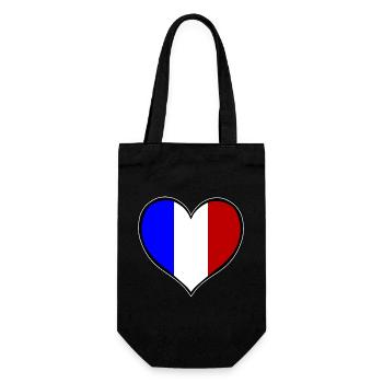 France Heart Flag - Gift Bag for Bottles - black - Front