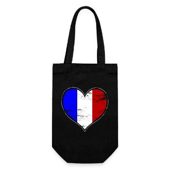 Drapeau du cœur français utilisé - Sac à bouteille - noir - Devant