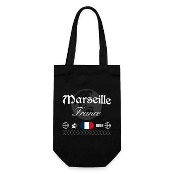 Marseille Frankreich Streetwear Reise Souvenir - Geschenkbeutel für Flaschen - Schwarz - Vorne