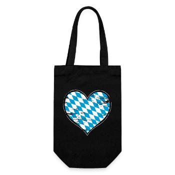 Bayern Herzflagge used - Geschenkbeutel für Flaschen - Schwarz - Vorne