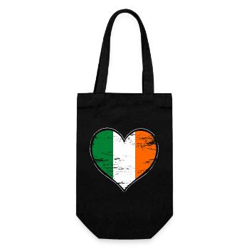 Ireland heart flag used - Gift Bag for Bottles - black - Front