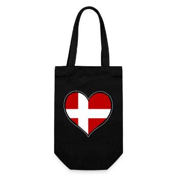Drapeau du Cœur du Danemark - Sac à bouteille - noir - Devant