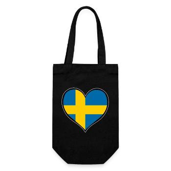 Drapeau du cœur de la Suède - Sac à bouteille - noir - Devant