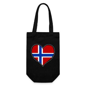 Drapeau du cœur de Norvège utilisé - Sac à bouteille - noir - Devant