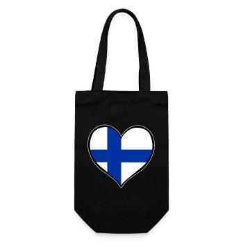 Drapeau du Cœur de Finlande - Sac à bouteille - noir - Devant