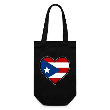 Puerto Rico Herzflagge - Geschenkbeutel für Flaschen - Schwarz - Vorne