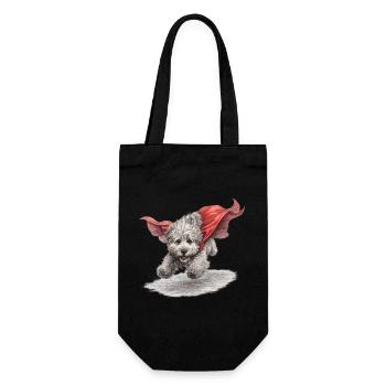 Super Dog Flying to the Rescue - Gift Bag for Bottles - black - Front