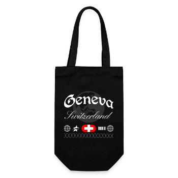 Geneva Switzerland Streetwear Travel Souvenir - Gift Bag for Bottles - black - Front