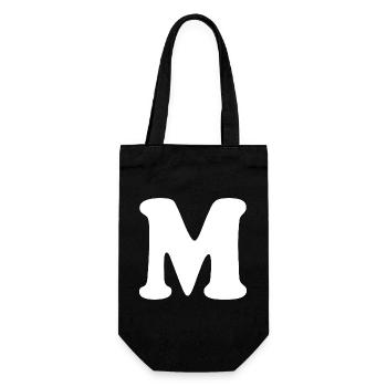 Large M Style Print | Letter M | M Logo - Gift Bag for Bottles - black - Front