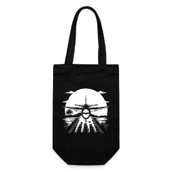 Dessin d’avion - Sac à bouteille - noir - Devant