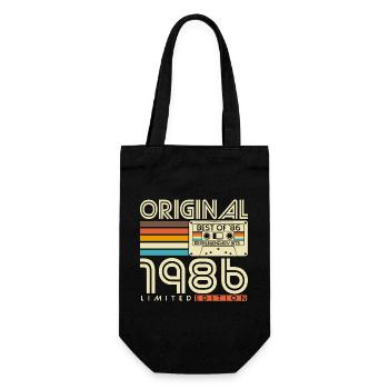 Original 1986 Vintage Vintage Birthday Retro - Gift Bag for Bottles - black - Front