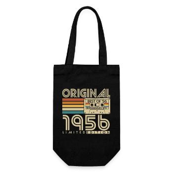 1956 Geburtstag Retro Jahrgang Vintage Geschenk - Geschenkbeutel für Flaschen - Schwarz - Vorne