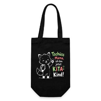 Kita Abschied Fox Illustration - Geschenkbeutel für Flaschen - Schwarz - Vorne